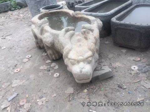 庭院石雕水缸景观