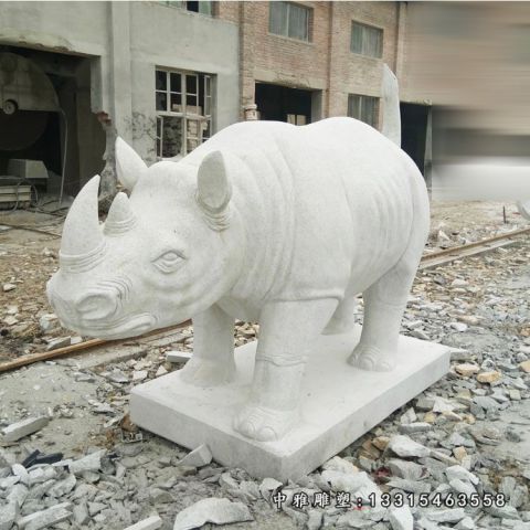 石雕公园动物犀牛