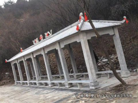 园林休息长廊石雕