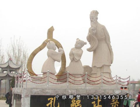 典故孔融让梨石雕