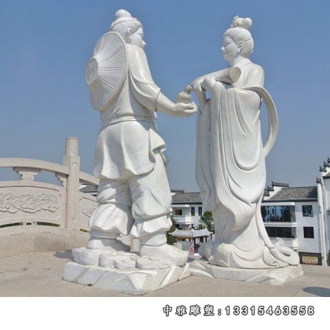 传说人物牛郎织女石雕