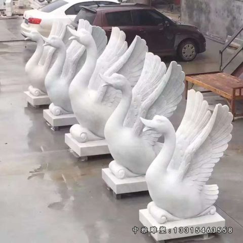 公园天鹅石雕