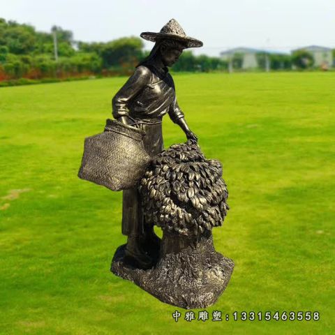 铜雕茶文化田园人物