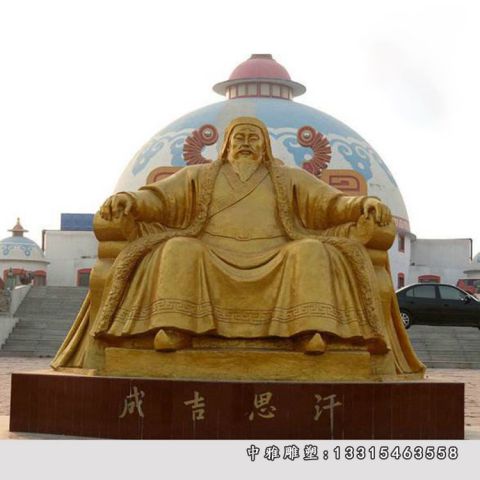 古代帝王成吉思汗铜雕