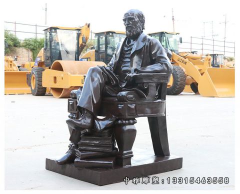 名人达尔文铜雕雕像