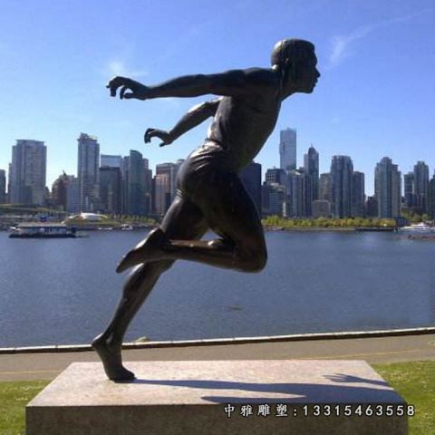 铜雕公园跑步人物雕像