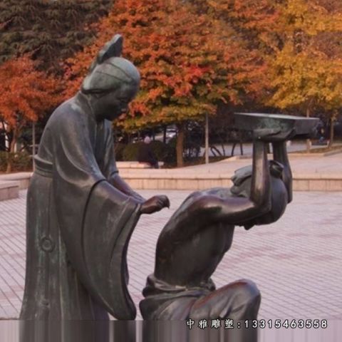 典故岳母刺字铜雕
