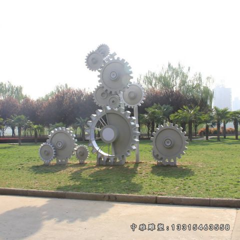 广场齿轮不锈钢景观