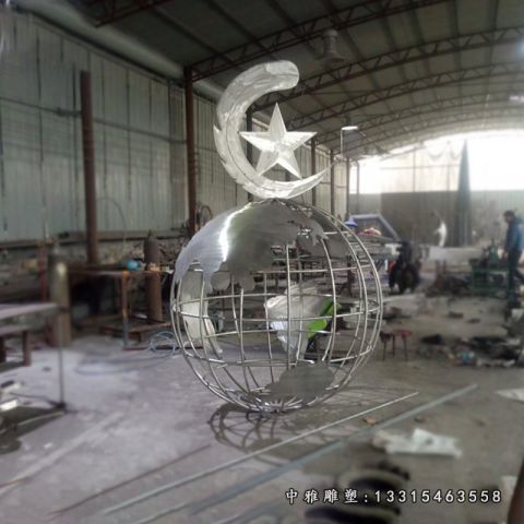 景观地球仪不锈钢摆件