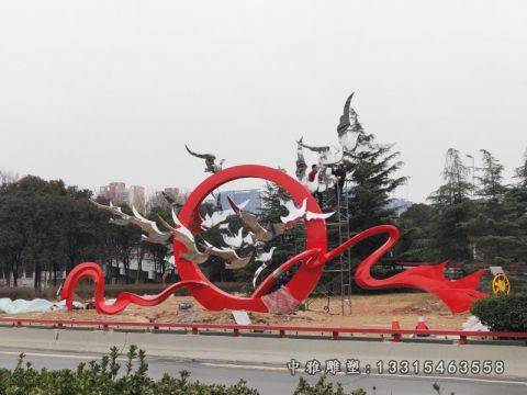 不锈钢广场鸽子动物雕塑