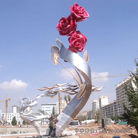不锈钢花景观摆件