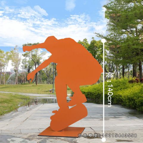 不锈钢滑板运动人物雕像