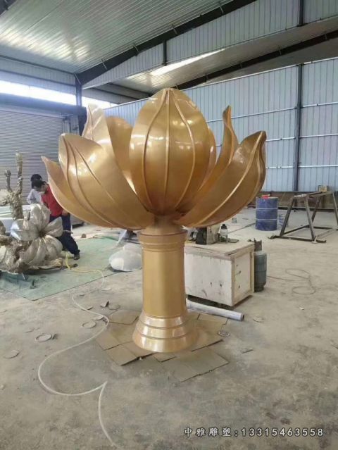 不锈钢抽象莲花雕塑