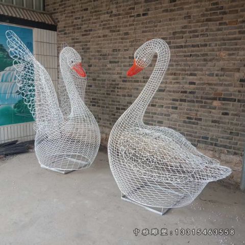 镂空鹅不锈钢雕塑