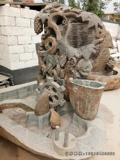 石雕景观流水池雕塑