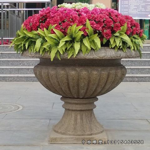 石雕小区花盆景观