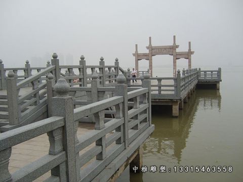 别墅石雕栏杆景观