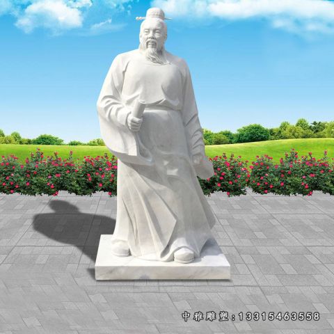 石雕校园李白人物