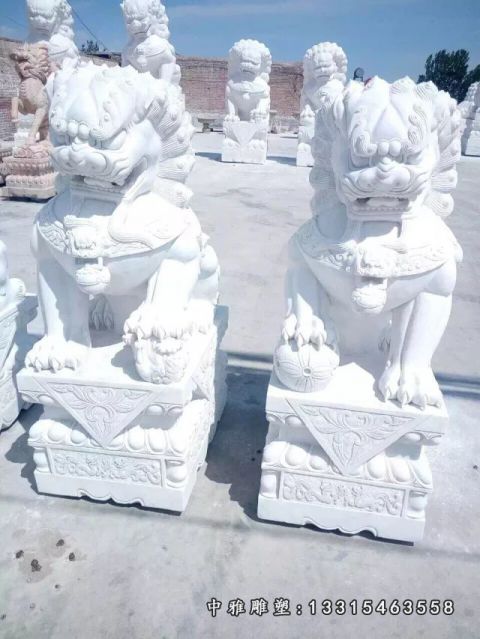 汉白玉北京石雕狮子