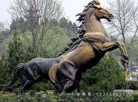 铜雕公园动物马雕塑