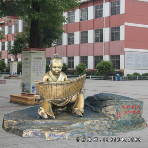 校园读书铜雕人物雕像
