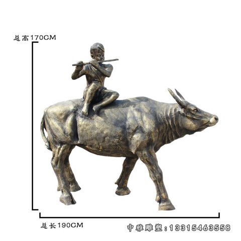 吹笛铜雕牧童
