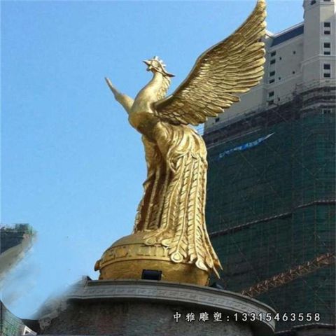 铜雕动物凤凰雕塑