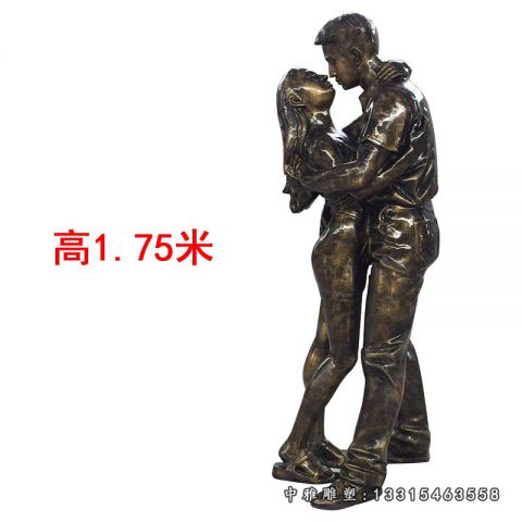 广场铜雕情侣雕塑