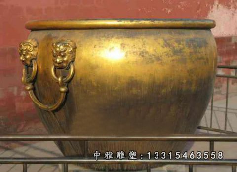 庭院圆形水缸铜雕