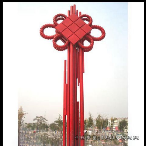 城市不锈钢中国结雕塑