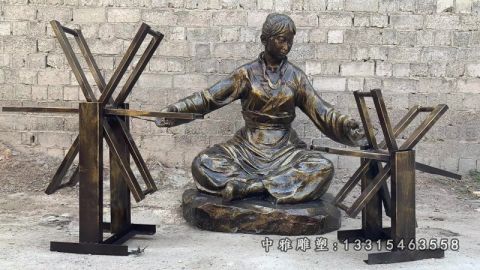 织布铜雕人物雕塑