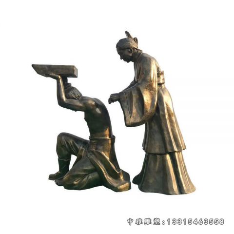 岳母刺字铜雕人物雕塑