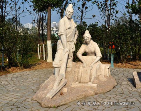 大理石夫妻人物雕塑