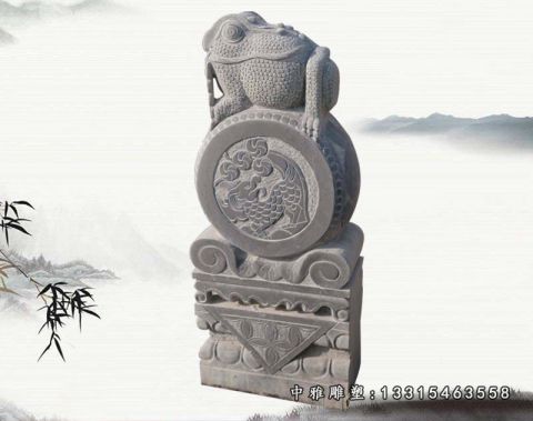 青石抱鼓石景观雕塑