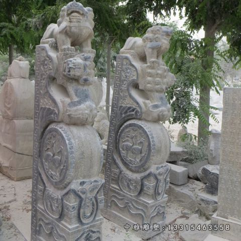 青石门墩景观雕塑