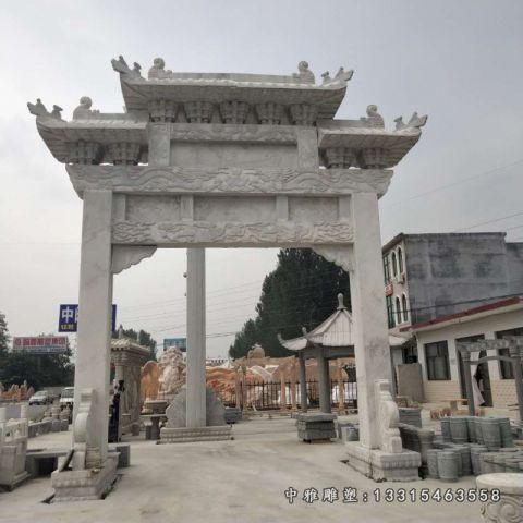 城市牌楼石雕景观雕塑