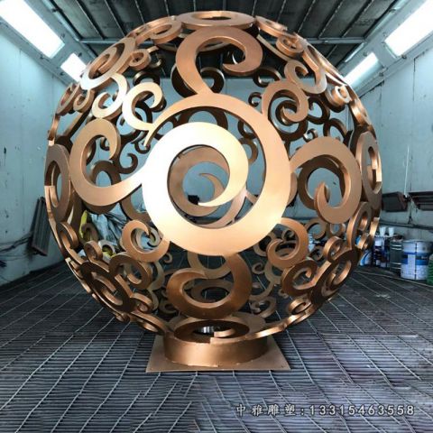 不锈钢镂空球景观雕塑