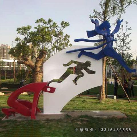 不锈钢公园运动雕塑