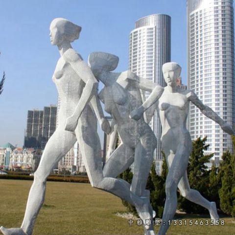 竞走不锈钢抽象人物雕塑