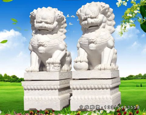 大理石狮子城市雕塑