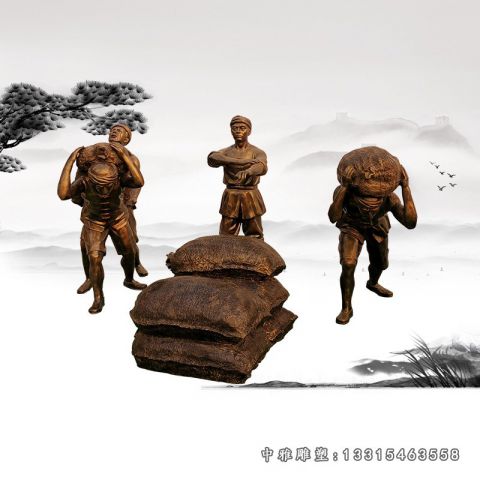 铜雕干活人物雕塑