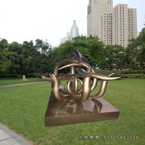 铜雕海豚公园动物雕塑