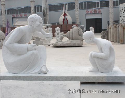 大理石下棋人物雕塑