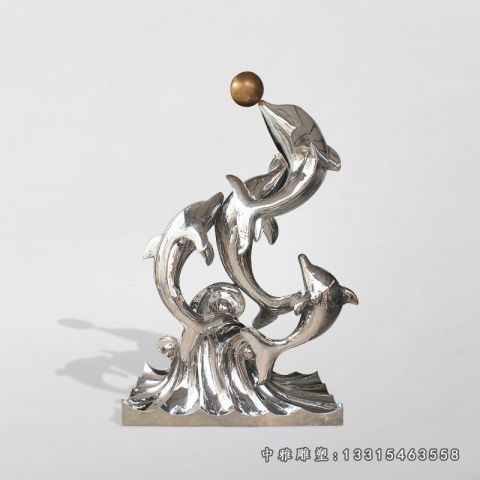 海豚城市不锈钢雕塑