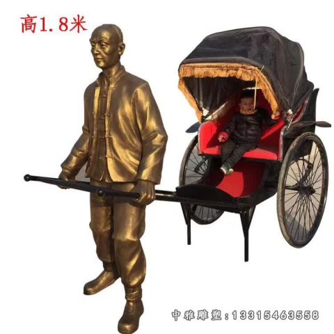 车夫铜雕人物雕塑