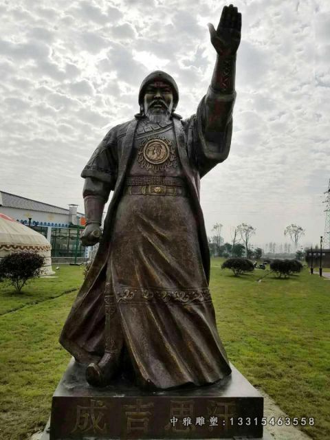 铜雕成吉思汗人物雕塑