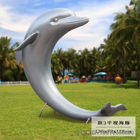 海豚抽象不锈钢雕塑