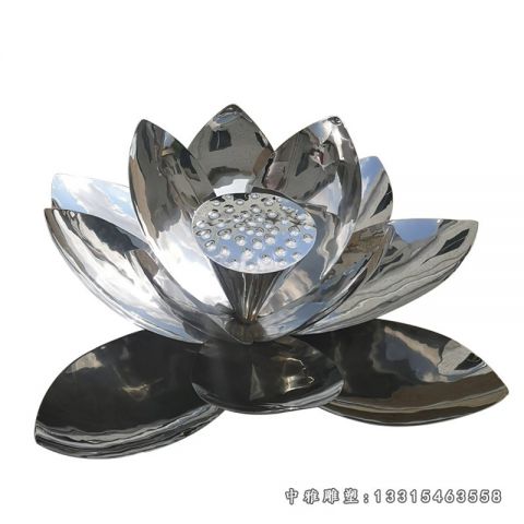 荷花抽象不锈钢雕塑