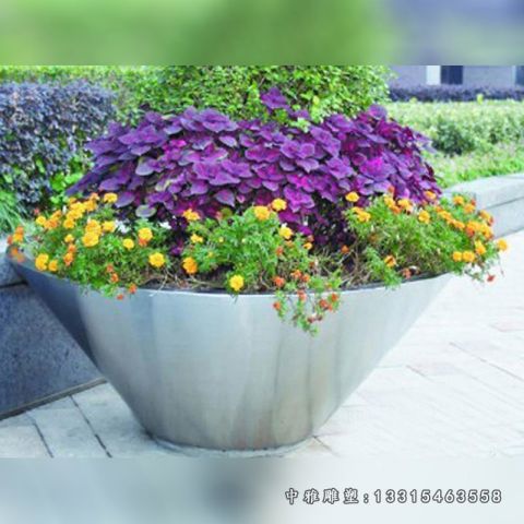 不锈钢花盆景观雕塑