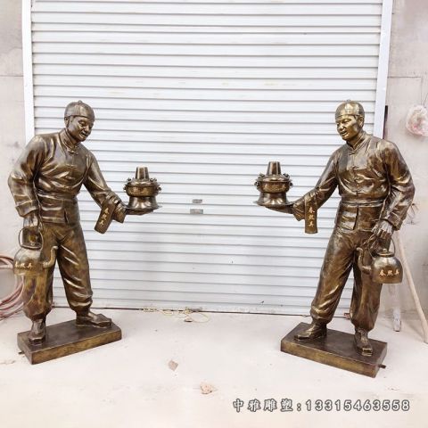 店小二铜雕人物雕塑